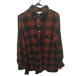 Liz Lange for Target Plaid Shirt Red and Black Size XL